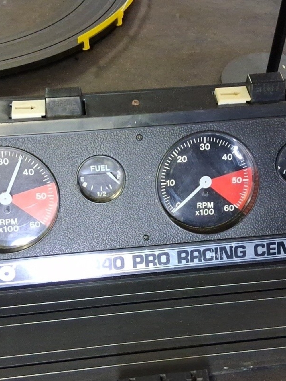 Car Gauge Cluster Panel with Black Finish and Red Accents